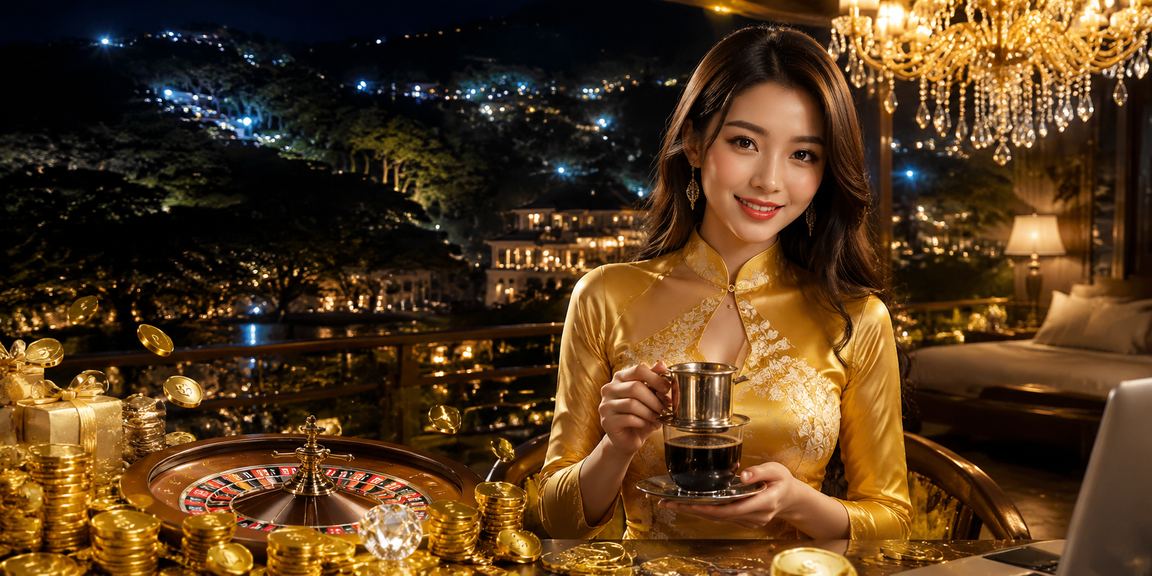 Người phụ nữ mặc áo dài truyền thống Việt Nam trong không gian cafe Đà Lạt hiện đại
