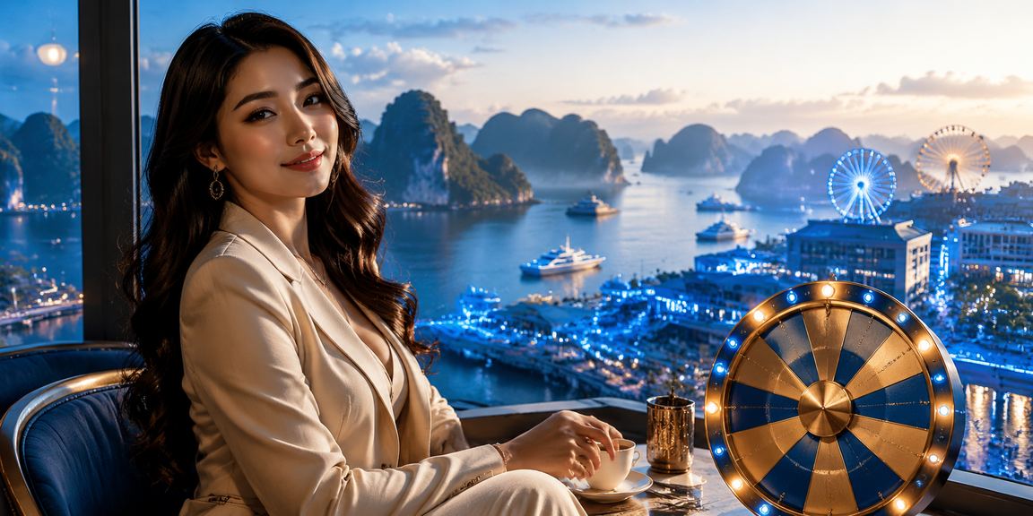 Không khí vui vẻ xung quanh bàn cược và trò chơi may mắn tại vịnh Hạ Long